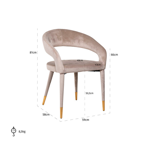 Gina Taupe Velvet Arm Chair